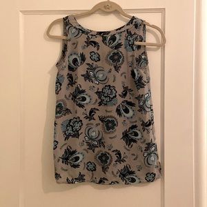 Gray blouse with floral pattern